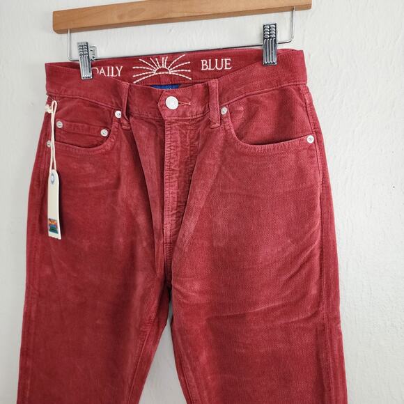 NEW AG Adriano Goldshmied Daily Blue Manya Red Corduroy Straight Leg Jean 27 - Picture 13 of 16